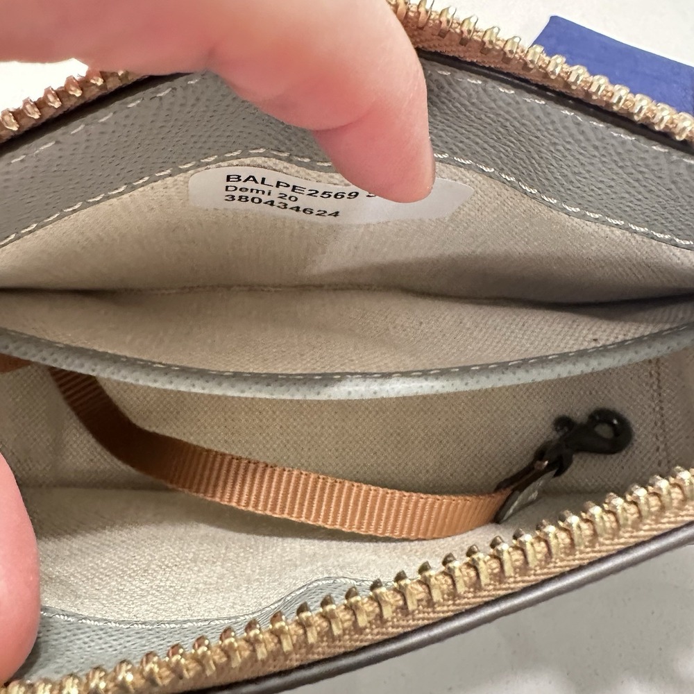 NEW Dooney & Bourke Alpine Demi 20 Purse Shoulder Bag Leather STONE Gray/Blue - Picture 7 of 10